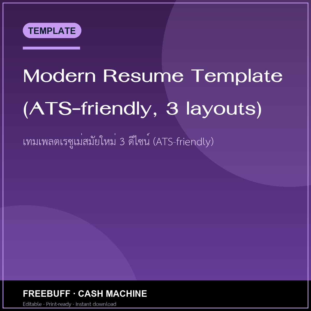 Modern Resume Template (ATS-friendly, 3 layouts)